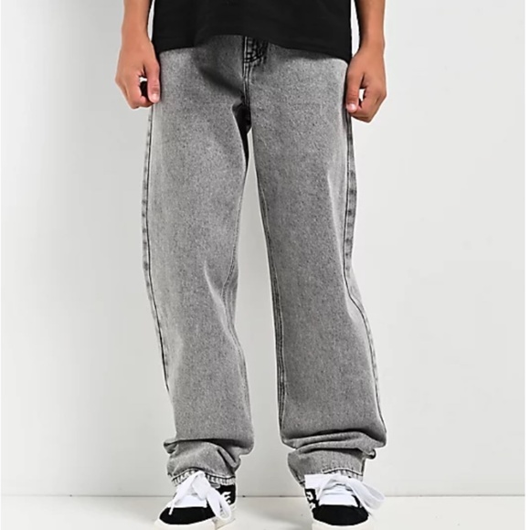 Empyre Kids Loose Fit Grey Scramble Skate Jeans - Picture 1 of 8